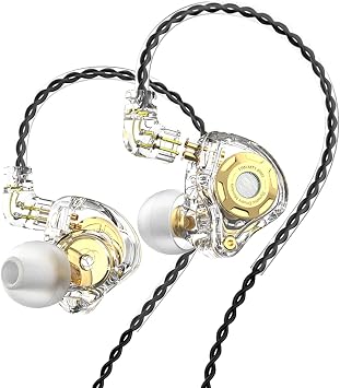 FEDAI TRN MT1 Pro HiFi in Ear Earphone Dual Magnetic Dynamic Driver Sport Headphone in Ear Monitor Noise Cancelling Headset Detachable C Pin 0.75MM Cable (No Mic, Clear)