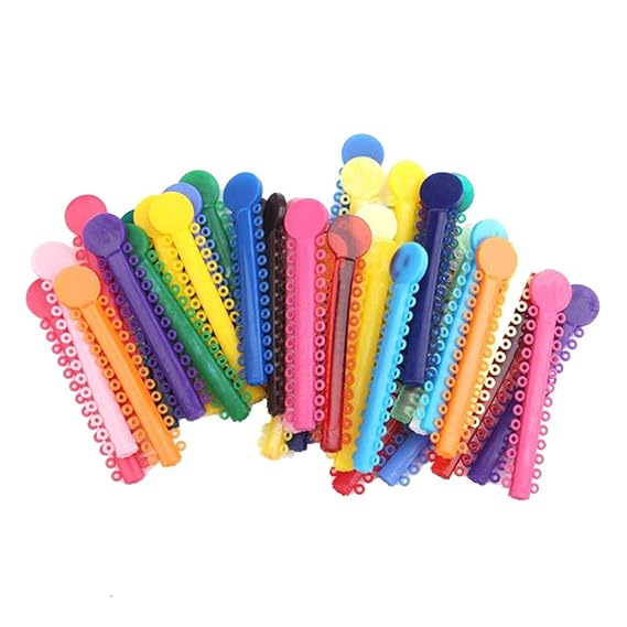 1040pcs Orthodontic Ligature Ties Multi-Color Orthodontic Elastomeric O-Rings Braces Rubber Bands (Multicolor)