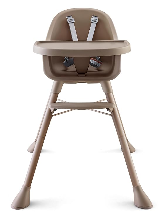 HARPPA Caspio Lite High Chair, 4-in-1 Baby Feeding Chair with Footrest | Wipeable High Chairs for Babies and Toddlers, Wide Stable Base, Reinforced X-Bracket, Adjustable Double Tray, Posture Support