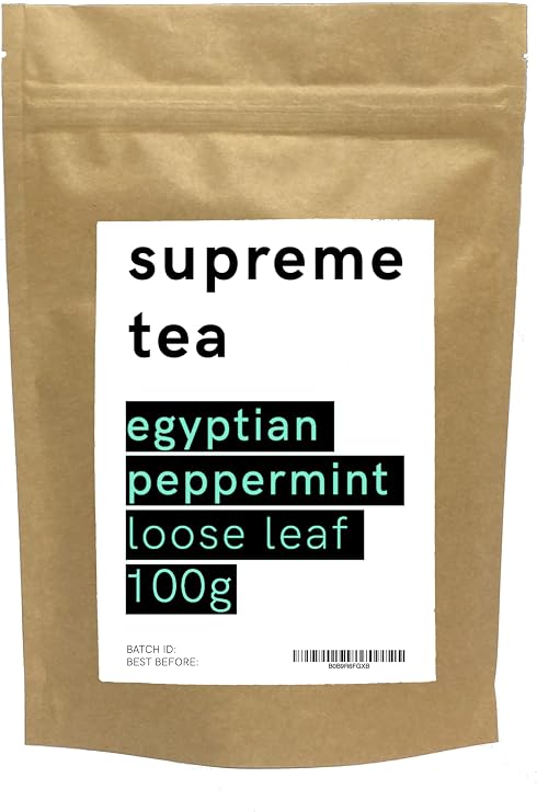 Supreme Egyptian Peppermint Tea | 100g Loose Leaf | Whole Peppermint Leaves for Pure, Aromatic Flavour | Refreshing & Caffeine-Free Herbal Tea