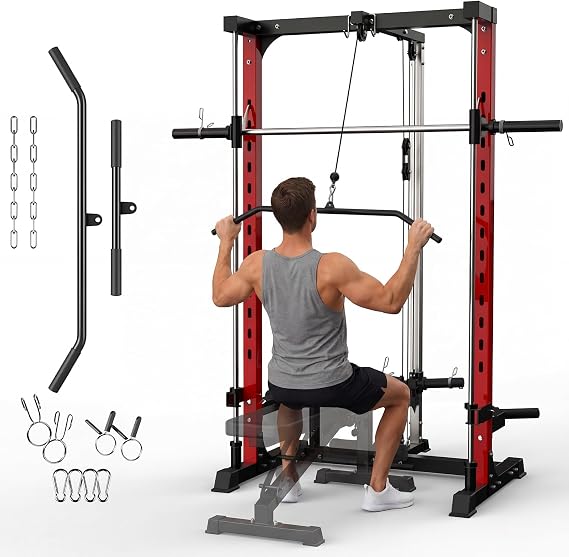 Garvee Smith Machine, 1000LBS Multi-Functional Squat Rack for Home Gym