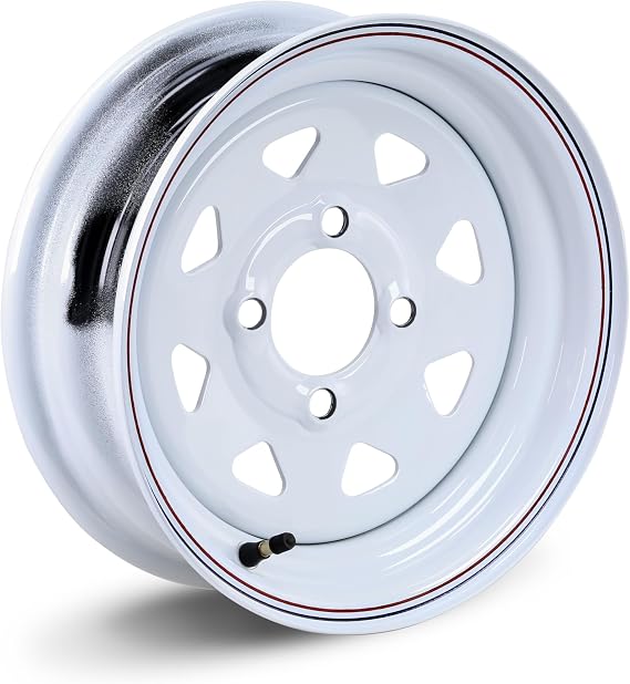 LIBRA 12 x 4 Trailer Wheel 4 Lug on 4" Bolt Pattern White Spoke -17026