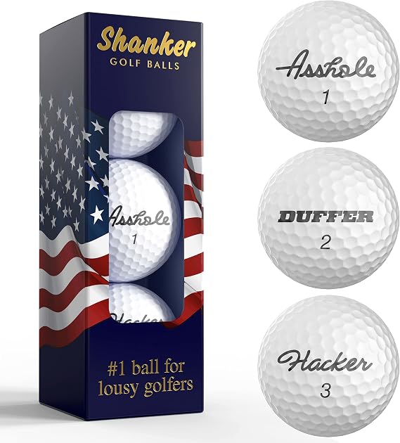 Shanker Golf Balls - Rude Trick Balls with Funny Sayings