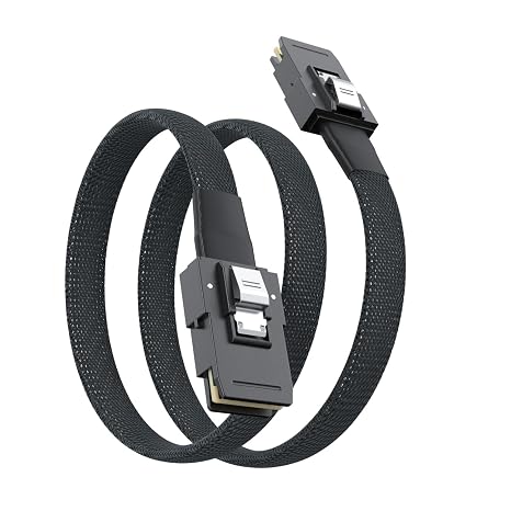 10Gtek SFF-8087 to SFF-8087 6G Internal Mini SAS Cable for Server Backplane/RAID Card, Hot-Swap Ready with SATA Compatibility, 100-Ohm, 0.8-m(2.6ft)