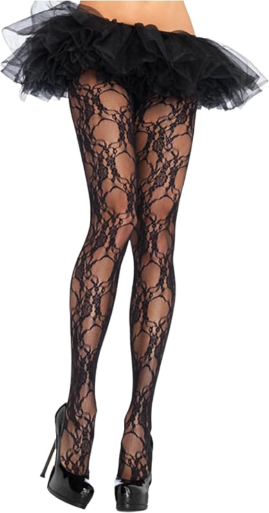 Leg Avenue Floral Lace Pantyhose Hosiery One Size