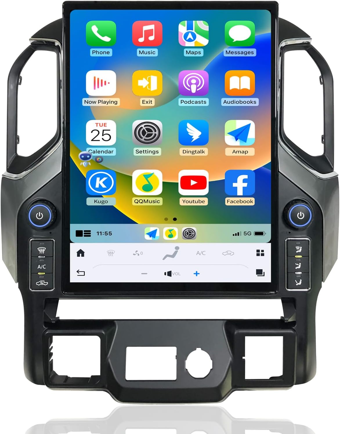 Qualcomm Car Radio for Chevrolet Silverado GMC Sierra 2019 2020 2021 2022 2023 Stereo Radio Carplay Android Auto Upgrade Android 13 8128G 15.6 Inch 2K IPS Touch Screen Tesla Style GPS Navigation