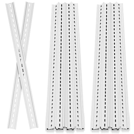 Yaocom 10 Pcs Din Mounting Rail High Slotted Extruded Metal Rail for Hardware Components Mounting Switch Installing Fixed Solid State Relay (Silver,39 x 1.38 x 0.3 Inch)