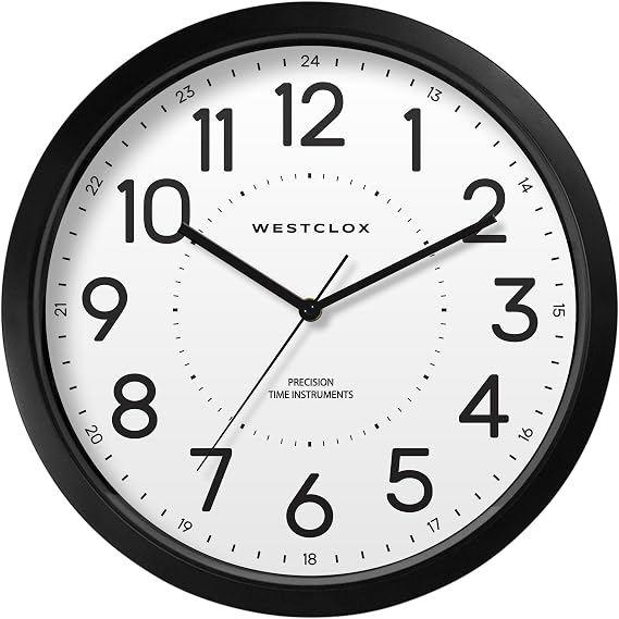 Westclox 14" Round Office Wall Clock, Black