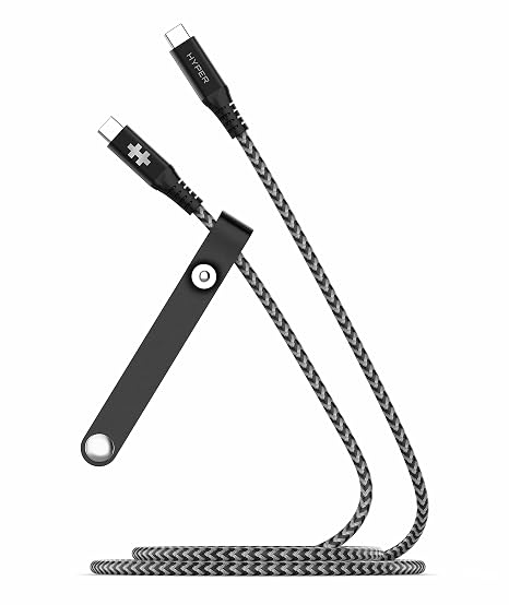 Hyper HyperDrive USB C to USB C Cable (6ft/2M) - 100W Power Delivery, 10Gbps Data Transfer, Video Output, Emark Smart Chip