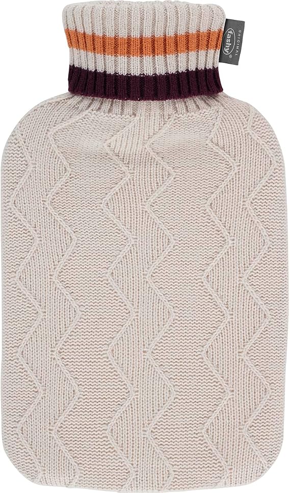 fashy Hot Water Bottle with Knitted Cover 2.0 L Beige