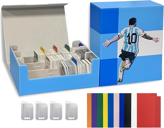 4 Destekçili Ticaret Kartları için Kart Güverte Kutusu, 10 Renkli Bölücü ile 1800+ TCG Kart Saklama Kutusu, Su Geçirmez Manyetik Kapatma Kartı Güverte Kılıfı Magic Commander TCG YuGiOh Spor Futbol