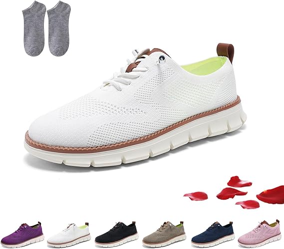 Breeze Shoes for Women, 2025 New Women Wearbreeze Sneakers, Urban - Ultra Comfortable Orthopedic Shoes Lightweight Breathable Mesh Oxfords Slip On Boat Shoe(White,42 EU)