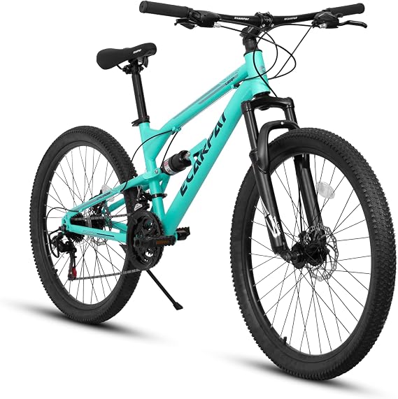 A26207 26-Inch Mountain Bike for Men and Women High-Tensile Steel Frame, Front Fork + Seat Post Shock Absorber, 21-Speed, 262.325" All-Terrain Tires