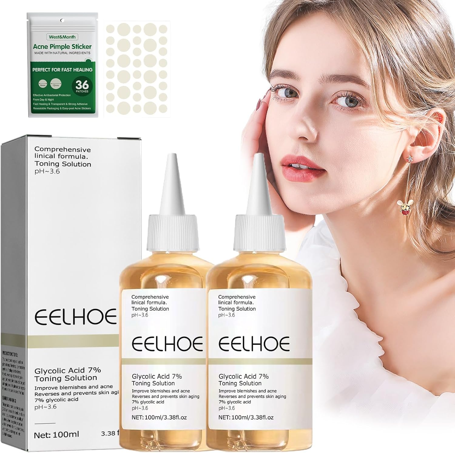 Ordinary Glycolic Acid 7% Toning Solution, Glycolic Toner, 7% Exfoliating Toning Solution 200ml for Face Glycolic Acid Peel Serum, Moisturizing Resurfacing Blemishes Ease Acne and Pimples Evens Skin
