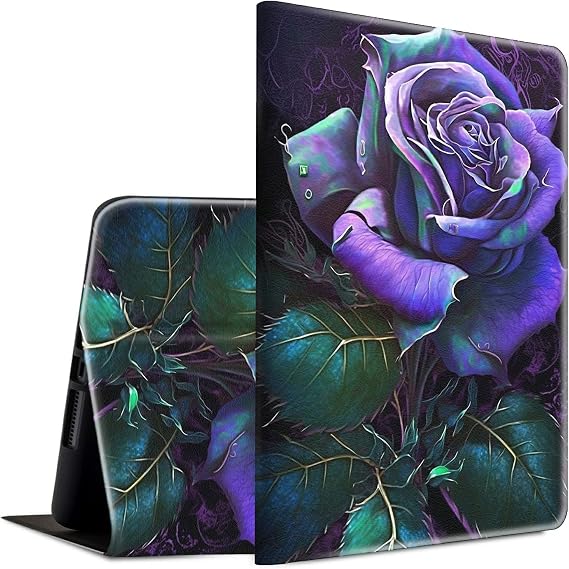 Galaxy Tab S7 FE Case Galaxy Tab S8 Plus/Tab S7 Plus Case 12.4 inch Lightweight Smart Cover PU Leather Adjustable Stand Protective Cover with Auto Wake/Sleep - Purple Rose