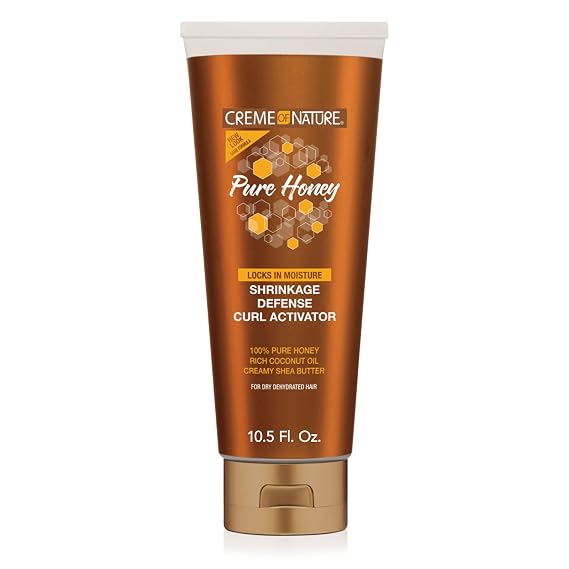Creme of Nature Pure Honey Define Shrinkage Defense Curl Activator, Moisture-Rich Formula with Coconut Oil & Shea Butter, For Dry, Dehydrated Hair 10.5 oz