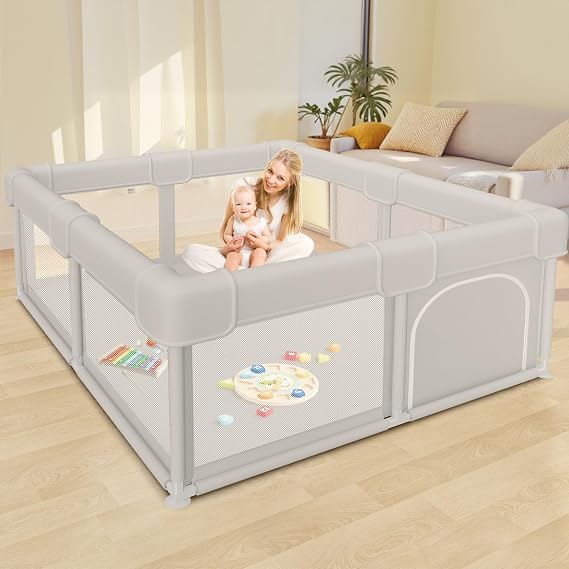 besuhot Baby Playpen 50x50, Play Pen for Babies and Toddlers with Gate