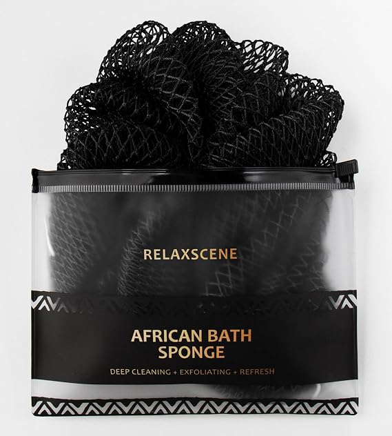 African Net Sponge Authentic - Exfoliating Back Scrub Bath Sponge with Knots - Afro Scrub Body Scrubber Exfoliator Washcloth - African Body Care Daily Use Shower Essentials