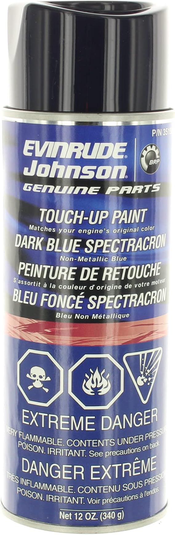OEM BRP Johnson Evinrude E-TEC Dark Blue Spectracron Touch-Up Spray Paint