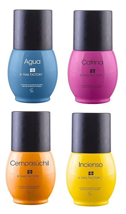 ONE SHOT - NAIL POLISH GEL SET CATRINA COLLECTION, 4 COLORS, 1/2 Fl Oz each one, by NAIL FACTORY
