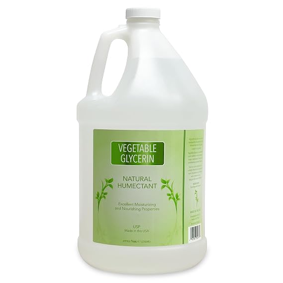 Vegetable Glycerin Distributed by ME LLC, 1 Gallon, USP Kosher Food Grade, 100% Vegetable Glycerin, Natural Humectant, Use in Soaps, Moisturizers, Face Cleaners and More!