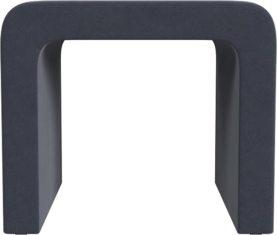 HomePop 22" Modern Arch Velvet Ottoman - Steel Blue Velvet