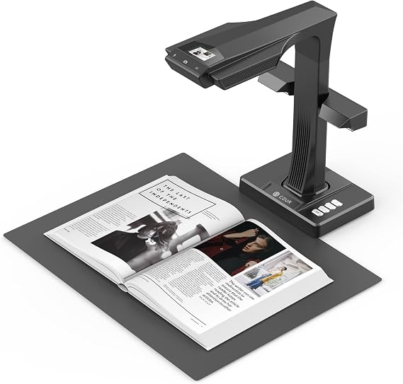 CZUR ET16 Plus Advanced Book & Document Scanner, 16MP Camera | 2nd Gen Auto-Flatten&Deskew Tech, Capture A3, OCR, Convert to PDF/Searchable PDF/Word/TIFF/Excel, Run On Windows&macOS