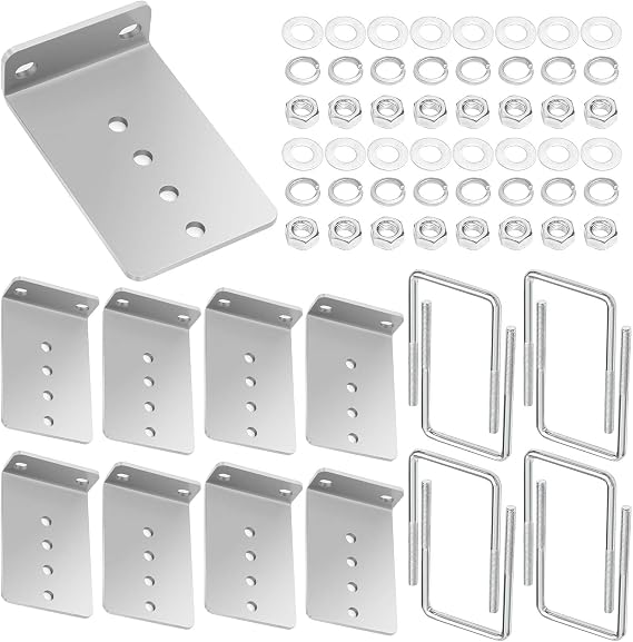 Colinktool 8" L-Type Boat Trailer Bunk Bracket Kit for 3x3 Cross Members-8pack