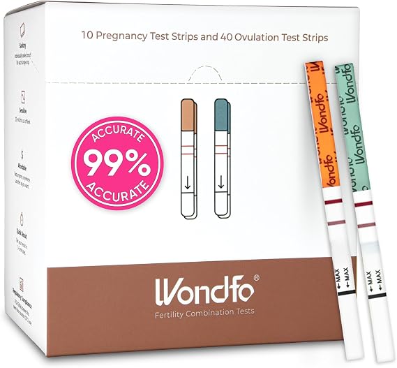Wondfo Ovulation and Pregnancy Test Strips, 40 LH + 10 HCG