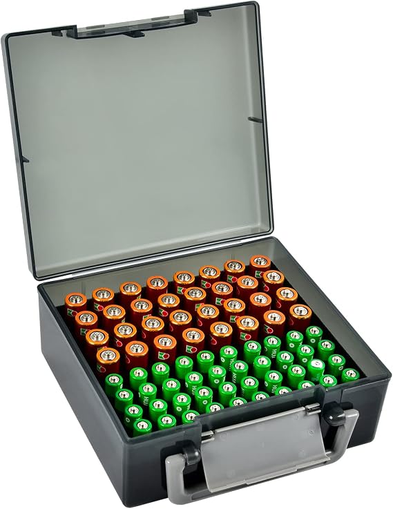 FULLCASE Battery Storage Organizer Holder Holds 72 AA AAA Batteries