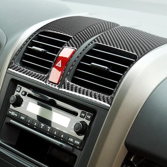 Real Premium Carbon Fiber Compatible with Honda CRV 2007 2008 2009 2010 2011 Accessories Car Center air Vent Panel Cover Sticker Decal Interior Trim
