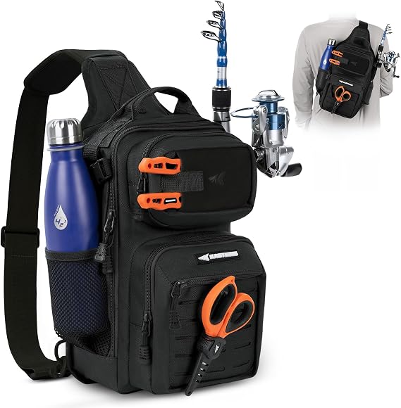 KastKing BlowBak Tactical Sling Tackle Bag-Lightweight Fishing Backpack Storge Fishing Gear and Equipment,Gift for Men