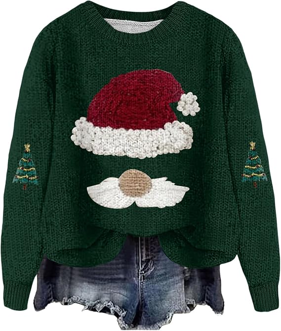 Ugly Christmas Sweater for Women Funny Sweatshirts Womens Vintage Holiday Cozy Sweaters Plus Size 2025 Boat Neck Xmas Sweatshirt Diana Princess,ofertas del Dia de hoy relampago