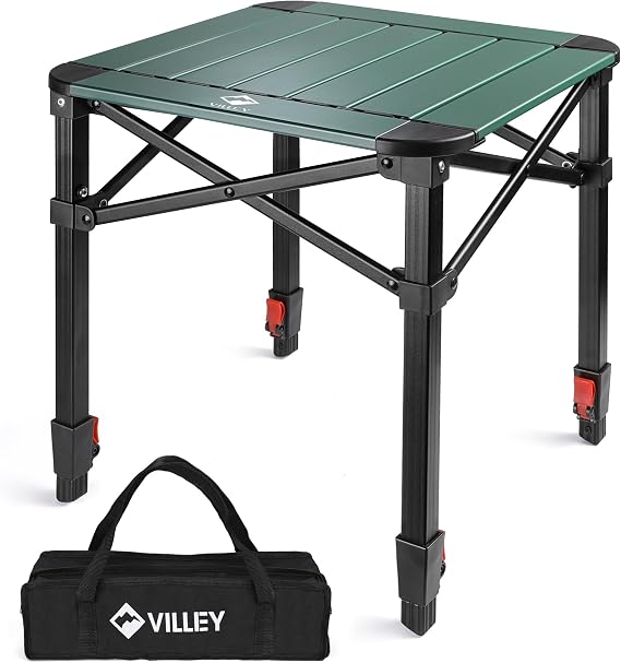 VILLEY Folding Camping Table, Lightweight Aluminium Portable Table (Small)