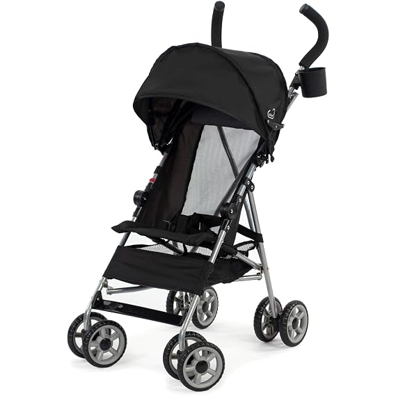 Kolcraft Cloud Lightweight Umbrella Stroller with Large Sun Canopy, Black