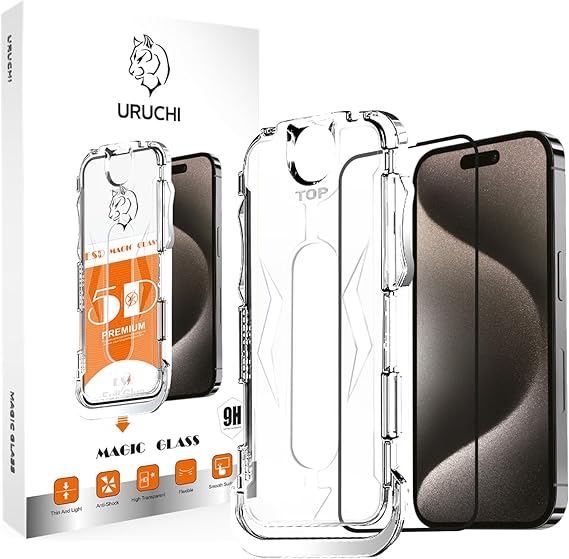 URUCHI Samsung Galaxy S23 FE İle Uyumlu Hizalama Aparatlı ve Takılırken Camın Altında Kesinlikle Toz Bırakmayan Darbelere Karşı Ekstra Güçlü Ekran Koruyucu Cam