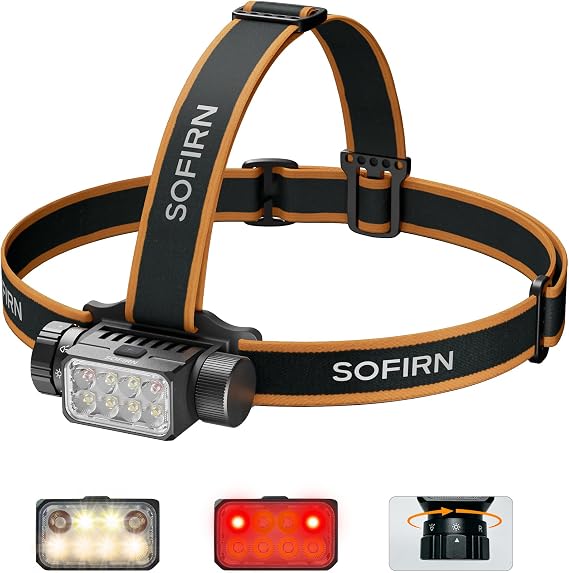 CSTEBOKE Headlamp 3320LM - Sofirn HS23 with Red, White and Neutral Light