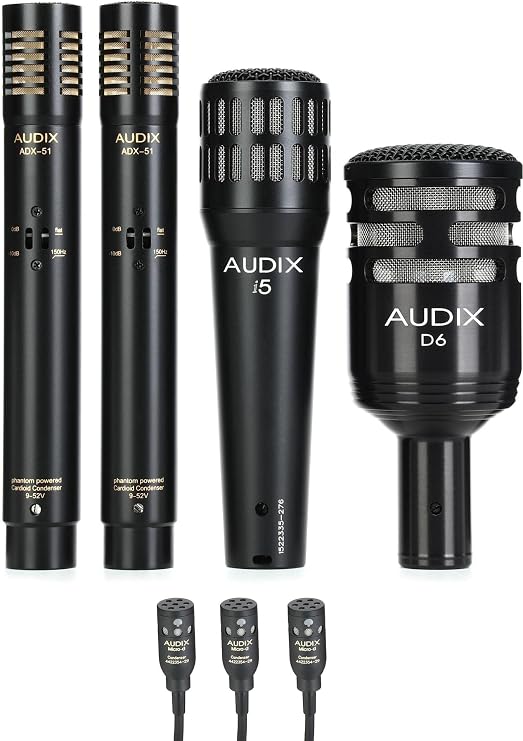 AUDIX DP7MICRO 7-piece Drum Microphone Package for Live Sound and Recording
