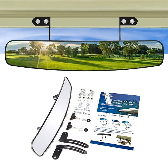 BETOOLL 16.5" Wide Rear View Convex Golf Cart Mirror for EZ Go, Club Car, Yamaha
