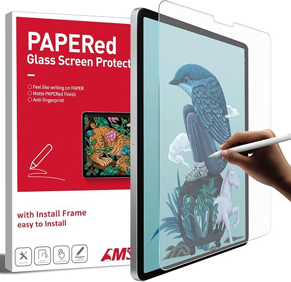 Ambison Tempered Papered Glass Screen Protector Designed for iphone 15 pro/iPad Air 5 2022/iPad Air 4 10.9 inch/iPad Pro 11 inch, Anti glare, Drawing/Writing Feel Like Paper
