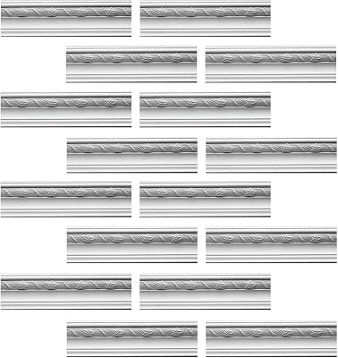 Renovators Supply Cornice White Urethane Adams Ornate Design 16 Pieces Totaling 1536 Length