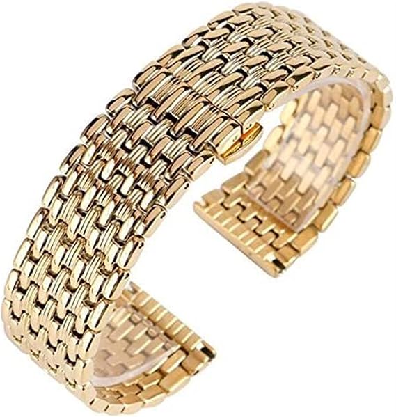 メタル腕時計バンド 金属ベルト 腕時計バンドCurved Strap Watchband ウォッチストラップ18mm 20mm 22mmソリッドゴールドウォッチバンドストラップステンレススチールウォッチバンド調整可能な交換用ファッションブレスレット + 2つのスプリングバー 時計留め金 腕時計 ストラップ 時計 レディース メンズ 時計ブラシ サイズ : 22mm