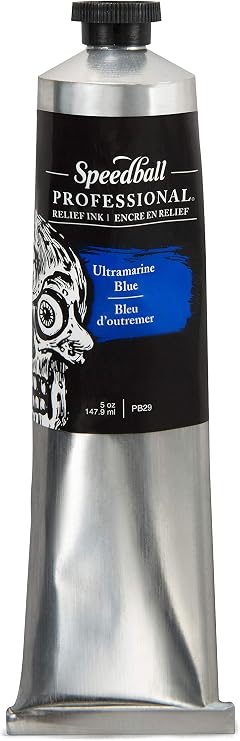 Speedball Professional Relief Ink, Ultramarine Blue, 5 Ounce Tube