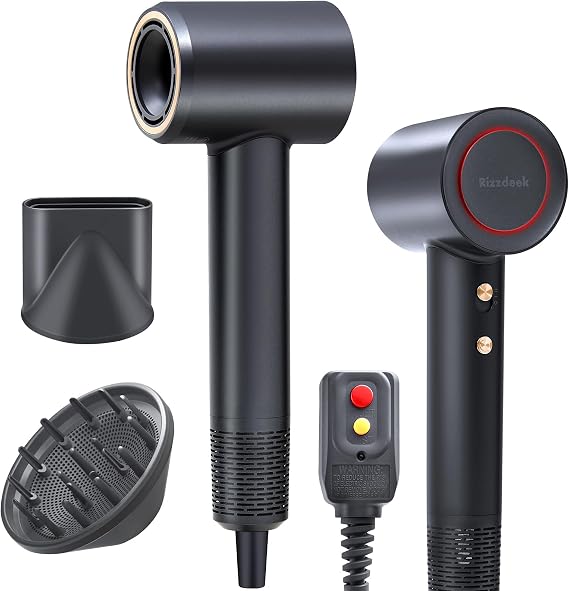 Hair Dryer 180000RPM Professional Ionic High Speed Blow Dryer with Diffuser | Travel Salon Low Noise Quiet Lightweight Hair Dryers for Women