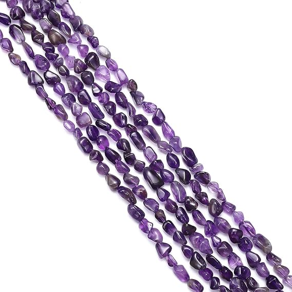 Irregular Natural Amethyst Crystal Stone Loose Semi Gemstone Beads for Jewelry Making 5-8mm 38cm