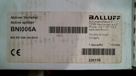 Balluff Bni Eip-508-105-z015 (8) Io-link Capable I/o Points, 2a/port,5 To 70 Deg C, 9a, Die-cast Zinc Nickel-plated Housing, Id, Io-link V1.1.3, Ip67, Multi-line Lcd Display., Up To (16) Discrete I/
