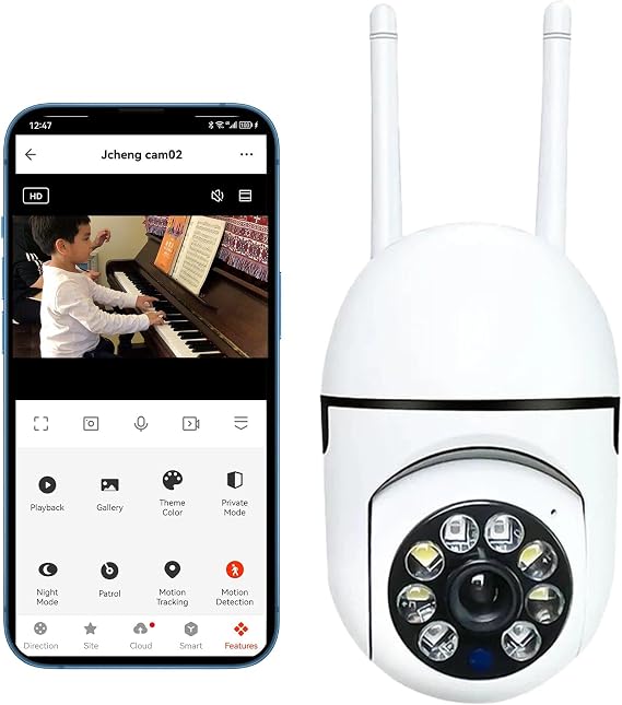 JCHENG SECURITY Camera for Baby/Pets/Eldly/Office/Home Camera PTZ - 4MP HD,Work with Alexa/Google Assitant device Indoor