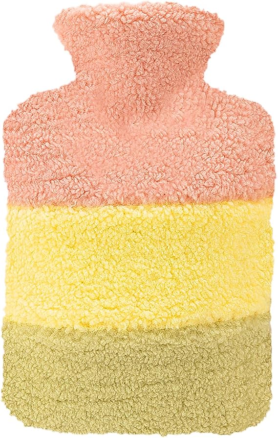 Hot Water Bottle with Soft Premium Cover, 1.5L Hot Water Bag for Menstrual Cramps, Neck and Shoulder Pain Relief, Hot and Cold Therapies, Hand Feet Warmer