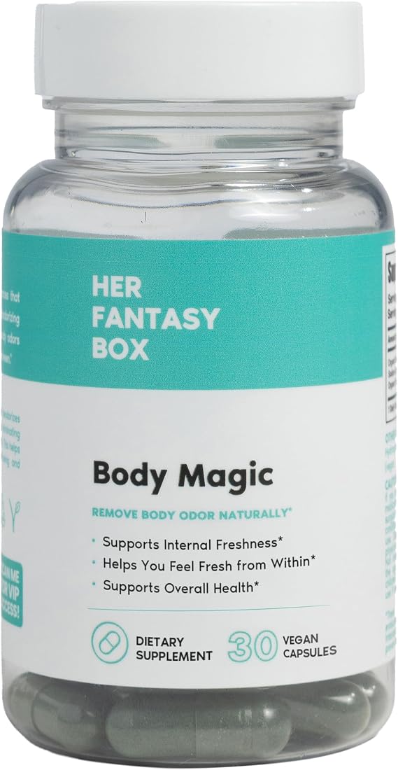 Her Fantasy Box | Body Magic | Chlorophyll Capsules Vegan Detox & Digestion Support, Gut & Skin Health, Natural Energy Booster 30 Capsules (200 mg)