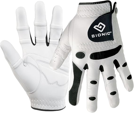 Bionic Stable Grip Golf Glove Mens Classic (White, Left)